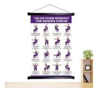 Tai Ji Chair Exercise Chart 16 Poses Clear-Print Instructional Foldable