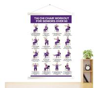 Tai Ji Chair Exercise Chart 16 Poses Clear-Print Instructional Wall Art
