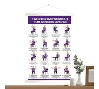 Tai Ji Chair Exercise Chart 16 Poses Instructional Clear-Print Fabric