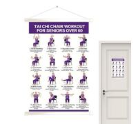 Tai Ji Chair Exercise Chart 16 Poses Instructional Foldable Fabric