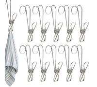 Tai Long Clothes Pegs - Stainless Steel Windproof Clips, Strong Spring, Rust Resistant Design, Versatile 10 Piece Set | Hanging Clip Organizer for Clothes, Kitchen