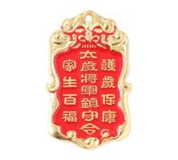 Tai Sui Pendant - Ancient General Token, 1 Count Protector For Success Abundance, Spiritual Medallion With Ornate Engraving, Prosperity Charm For Luck, Wealth And Happiness