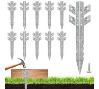 TAIANJI 12 Pack Railway Sleepers Brackets, Heavy Duty Sleeper Stakes Fixings Galvanised Steel Garden Sleepers Brackets Spike Sawtooth for Garden Timber Planter, Fence Posts Support, Raised Beds (25cm)