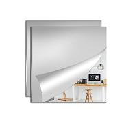 TAIANJI 2 Pcs Self Adhesive Mirror Sheets, Large Wall Mirrors Sheets Thickened Plastic Mirror Sheet Self Adhesive Non Glass Mirror for Home Room Decor (30x30cm，2.5mm)