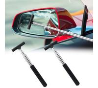 TAIANJI 2Pcs Car Mirror Squeegee, Retractable Rearview Wiper Car Cleaner Side Window Cleaning Portable Accessories (Black)
