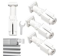TAIANJI 4 Pcs Venetian No Drill Blinds for Windows, Twist-Lock Bracket Roller Blind No Tools Adhesive Bracket Lazy Blinds for Bedrooms, Kitchens, Offices (White)