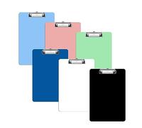 TAIANJI 6 Pcs Plastic Clipboards, Thicken A4 Clipboard with Metal Clip for Office, Work, Classroom Supplies