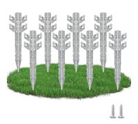 TAIANJI 8 Pack Railway Sleepers Brackets, Heavy Duty Sleeper Stakes Fixings Galvanised Steel Garden Sleepers Brackets Spike Sawtooth for Garden Timber Planter, Fence Posts Support, Raised Beds (25cm)