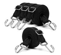 TAIANJI Bungee Cords with Hooks, 4 Pack Upgrade Bungee Straps Adjustable 2m Long Flat Rubber Elastic Straps for Luggage, Roof Racks, Moving Cargo