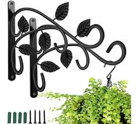 TAIANJI Hanging Basket Bracket, Wall Brackets for Hanging Baskets Wall Hanging Hooks Hanging Brackets Hooks for Bird Feeder Plant Basket Lantern Decorative Pendant etc (2 Pcs, 12inch)
