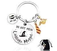 TAIANJI Harry Wizardry Keychain, You Are My Favorite Muggle Keychain with Golden Ball, Small Tie, Number Pendant Easter Gifts Key Chain for Lovers Theme