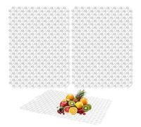 TAIANJI Kitchen Sink Mat, 2 Pcs Kitchen Mats for Ceramic/Stainless Steel Sink, 40x30cm Protector Sinks Cuttable Mat Fast Draining Sinks Protector (Clear)