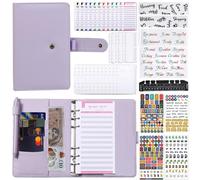TAIAYERU Money Saving Wallet A6 Budget Planner Binder with Envelopes Cash Stuffing Wallet 100 Envelopes Money Saving Challenge Book Savings Binder Money Organizer for Cash-Purple