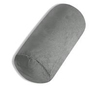 TaiBest Round Cylinder Bolster Pillow with Removable Velvet Cover, Tube Roll Cervical Pillow for Head, Neck, Back and Legs Support, 16x6 Inch, Grey