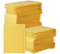 TAICHEUT 100Pcs A5 Padded Envelopes, Self Seal Kraft Bubble Mailers, 15x24cm Small Shipping Bags for Packaging