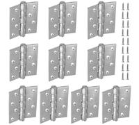 TAICHEUT 10Pcs 4 Inch Door Hinges, 102x73x3mm Folding Butt Hinges, Stainless Steel Ball Bearing Hinges with 80 Screws for Wooden Doors
