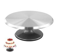 TAICHEUT 12 Inch Cake Turntable with Non-Slip Rubber Base,Professional Aluminum Baking Decorating Revolving Cake Stand for Smooth Icing