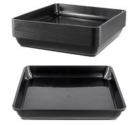 TAICHEUT 12Pcs 12 Inch Black Square Plant Pot Saucers, 29 x 4 cm Plastic Flower Drip Trays, Square Planter Tray for Indoor, Outdoor, Gardens