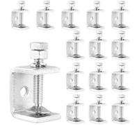 TAICHEUT 15Pcs 30mm Stainless Steel Small C Clamps, 304 Opening Mini Metal C Clamp, Silver Tiger Clamps for Woodworking, Welding