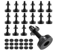 TAICHEUT 16 Set Adjustable Leveling Feet with T-Nuts, M10 Thread Furniture Leg Levelers for Tables Chairs Beds Cabinets, 2 Inch Base Black