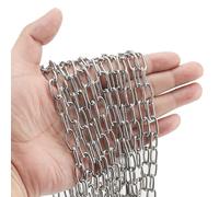 TAICHEUT 2 Pack 6M Stainless Steel Chain, 2mm Heavy Duty Metal Link Chain for Decorative, Fence, Camping, Hanging, and Towing, Total 39ft