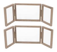 TAICHEUT 2 Pack Triple Photo Frame for 3 Pictures, 4x6 and 6x9 Inches Photos Frame, Wood Grain Finish, Desktop or Wall Mount