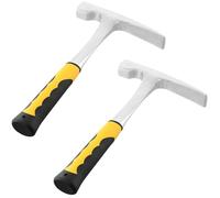 TAICHEUT 2 PCS 24oz Brick Hammer, Geologist Flat Head Hammer with Skid Handle, Geology Rock Pick Fossil Hammers for Mining