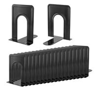 TAICHEUT 20 PCS 12.6x14.8x17cm Black Bookends, Anti-slip Base Heavy Duty Bookends for Shelves, Practical Bookshelf Holder Stand for Office Library