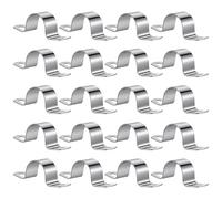 TAICHEUT 20 PCS 25mm Pipe Strap Clamp, Stainless Steel Tube Strap U Pipe Clip with 2 Hole Conduit Brackets for Water Pipes, Barbed Wire, Cable Fixing