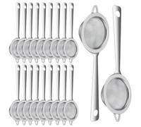 TAICHEUT 20PCS Small Sieve Fine Mesh, 16x5.5cm Stainless Steel Tea Strainer with Handle for Loose Leaf Tea, Cocktail Mixing, Spices, Baking Ingredients