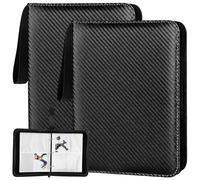 TAICHEUT 2PCS Trading Card Binder 4 Pockets, 480 Pockets Trading Card Albums, Side-Loading Sleeves Sturdy Card Holder Folders for Baseball Football Cards Collection