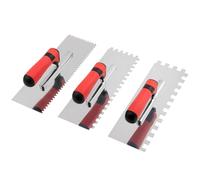 TAICHEUT 3 Pack Tile Trowel Set, Stainless Steel Square Notched Trowel 5/32", 5/16" and 1/2" Notch, Trowel Concrete Tool with Rubber Grip Comfort Handle for Wall Floor Tiling Installation