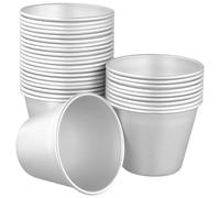 TAICHEUT 30 PCS Pudding Moulds, Nonstick Panna Cotta Tin Baking Cups, Mini Aluminum Dariole Moulds for Desserts, Puddings, Cakes, 7 x 4.2 x 5.6cm