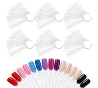 TAICHEUT 300 PCS Clear Fan-shaped Nail Color Swatch Sticks, Nail Polish Display Ring for Gel Nail Practice and Color Testing