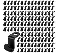 TAICHEUT 300 PCS Clothes Hanger Connector Hooks, Black Stackable Space Saving Hangers for Closet Wardrobe Organiser, Cascading Clothes Hooks for Shirts, Trousers, Scarves