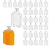 TAICHEUT 36 Pack 7oz Plastic Juice Bottles with Lids, 200ml Clear Empty Bottles for Smoothies, Milk, Homemade Drinks, Water