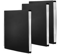 TAICHEUT 3PCS A4 Black Music Folder, 30 Pockets/60Pages Modify Piano Score Mark Music Clef Sheet Music File Folder, Plastic Sheet Music Folder, Blank Concert Choral Folder for Musician Band