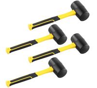 TAICHEUT 4 PCS 16oz Rubber Mallet, 30cm Rubber Hammer for Striking Wood, Slate, Nails