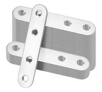 TAICHEUT 40Pcs Flat Brackets for Wood, 80 x 17 x 2mm Flat Joining Plates, Stainless Steel Metal Mending Brackets for Furniture Repair, Timber Fixing