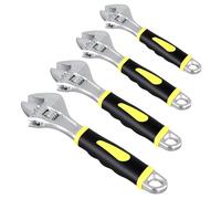 TAICHEUT 4PCS Adjustable Spanner Set, 6/8/10/12 Inch Heavy Duty Adjustable Wrench Metric Shifter Spanners with Soft Grip Handle for Pipe Repair, Home, Garage