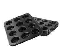 TAICHEUT 6 PCS 12 Cup Nonstick Muffin Trays, Carbon Steel Muffin Tin Pan for Baking Cupcake, Pudding, 35.2 x 26.5cm