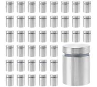 TAICHEUT 60PCS Stainless Steel Standoff Wall Fixings, 19 x 25 mm Wall Mount Glass Standoff Fixing Bolts, Silver Advertising Screws Nails for Billboard, Display Board