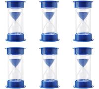 TAICHEUT 6PCS Sand Timer, 5 Minute Blue Plastic Hourglass, Practical Visual Sand Timer for Time Management Living Room Bedroom Office Decorations