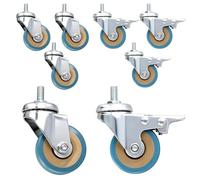 TAICHEUT 8 Pack Heavy Duty Swivel Castor Wheels, 4 Locking and 4 Non-Locking 50mm(2 inch) Diameter with M8x15 Bolt and Ball Bearings for Furniture