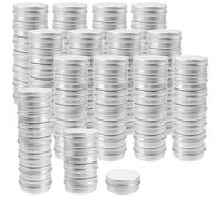 TAICHEUT 96PCS 15ml Aluminum Tin Cans, 40 x 18mm Metal Tins Jars, 0.5oz Round Tin Container for DIY Crafts, Candle, Lip Balm, Travel Storage