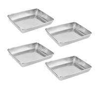 TAICHEUT Baking Tray Set of 4, 36.5x28x5.5cm Non Stick Stainless Steel Deep Metal Oven Baking Sheet, Deep Cookie Sheet Pan for Cooking, Roasting