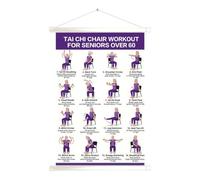 Taichi Chair Workout 16 Poses Instructional Clear-Print Fabric