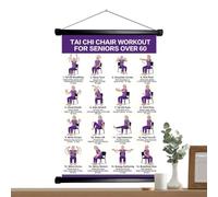 Taichi Chair Workout Chart 16 Poses Clear-Print Instructional Wall Art