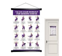 Taichi Chair Workout Chart 16 Poses Clear-Print Instructional Wall Art