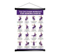 Taichi Exercise Chart, 16 Poses Chair Instructional Poster For Home Gym